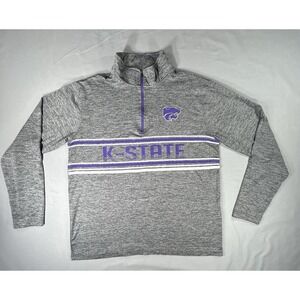 Colosseum Kansas State Gray 1/4 zip pullover men's medium‎